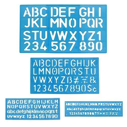 1 x Letter and Number Stencil Sets - Sizes 8, 10, 20, 30mm - Assorted Colors