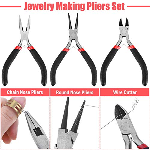 Thrilez Jewelry Wire Wrapping Jewelry Making Supplies Kit with Craft Ring Wire, Jewelry Tools, Jewelry Pliers and Jewelry Findings for Jewelry Repair, Wire Wrapping and Beading