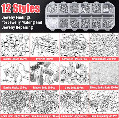 Thrilez Jewelry Wire Wrapping Jewelry Making Supplies Kit with Craft Ring Wire, Jewelry Tools, Jewelry Pliers and Jewelry Findings for Jewelry Repair, Wire Wrapping and Beading