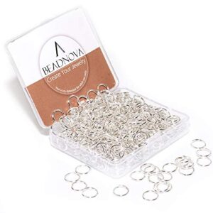 beadnova 10mm jump rings silver jewelry jump rings for jewelry making open jump rings for keychains (300pcs)
