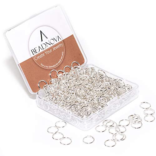 BEADNOVA 10mm Jump Rings Silver Jewelry Jump Rings for Jewelry Making Open Jump Rings for Keychains (300Pcs)