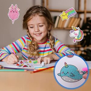 Cymbana 5D Diamond Painting Stickers Kits 25 Pcs Diamonds Dots Arts and Crafts for Kids Ages 6-8 8-12 Contains Unicorn, Mermaid, Cat