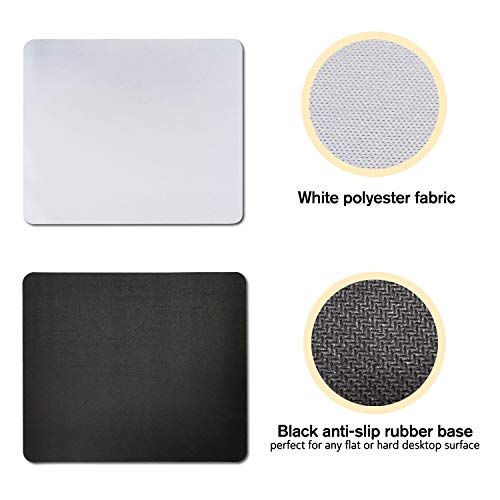 A-SUB Sublimation Mouse Pad Blank Rectangular Blanks 12 pcs for Sublimation Transfer Heat Press Printing Crafts 24x20x0.2cm White