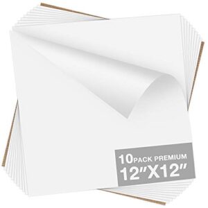 Dysania White HTV Heat Transfer Vinyl Bundle- 10 Pack 12"x12"Sheets HTV Vinyl, Pu Iron on Vinyl for T-Shirt,Easy to Cut & Weed for Heat Vinyl Design