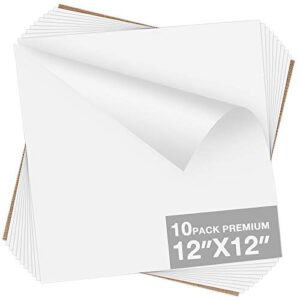 dysania white htv heat transfer vinyl bundle- 10 pack 12″x12″sheets htv vinyl, pu iron on vinyl for t-shirt,easy to cut & weed for heat vinyl design