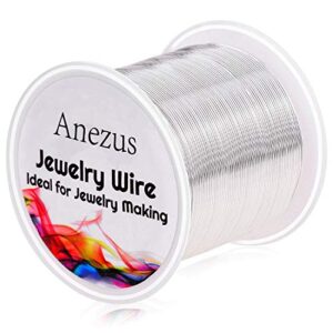 22 gauge jewelry wire, anezus craft wire tarnish resistant copper beading wire for jewelry making supplies and crafting (silver)