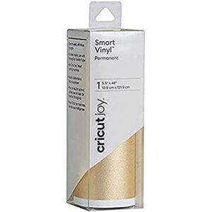 Cricut Joy Smart Vinyl - Permanent Shimmer - 5.5" x 48", Adhesive Decal Sheet - Gold