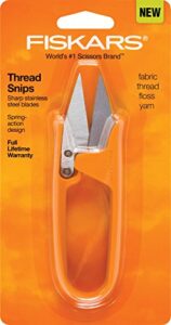 fiskars thread snip scissors, gray orange