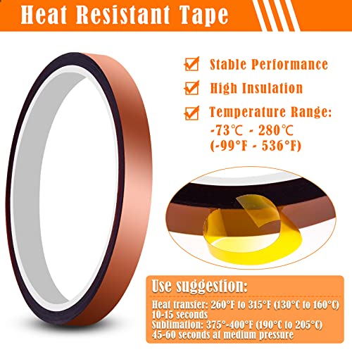 selizo Heat Tape High Temp Tape and Teflon Sheet for Vinyl Heat Press, Sublimation Heat Resistant