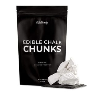 chalkovsky edible chalk chunks – natural chalk for eating – crunchy belgorod chalk chunks – russian organic chalk for bone strength – zero additives, no impurities – white 7oz (200g)