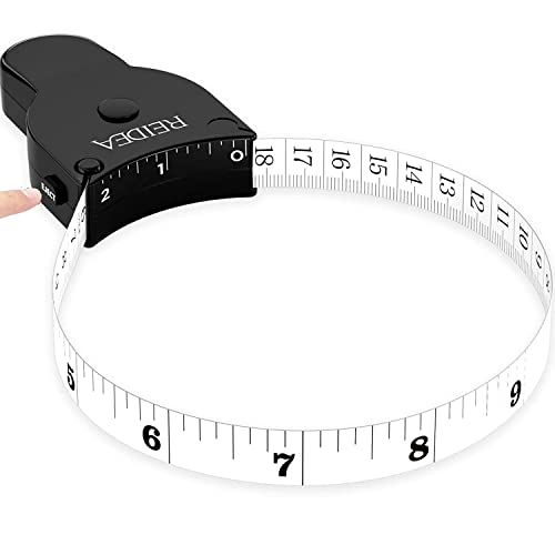 Body Tape Measure 60in with Clip-n-Lock & Eject (Pop Up Release) Button & Rebound Buckle, Ergonomic and Portable Design, 60inch/150cm, Upgraded Version, REIDEA M2, Black