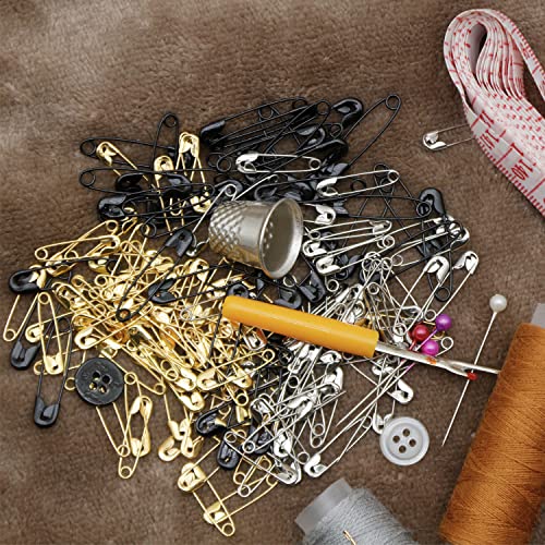 500PCS Safety Pins, 0.75Inch/19mm Small Safety pins, Rust Resistant Nickel Plated Steel Set for Crafting, Sewing, Rimming Fastening Clip Button for Garment Hang Tag (Gold)