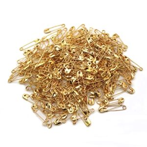 500PCS Safety Pins, 0.75Inch/19mm Small Safety pins, Rust Resistant Nickel Plated Steel Set for Crafting, Sewing, Rimming Fastening Clip Button for Garment Hang Tag (Gold)