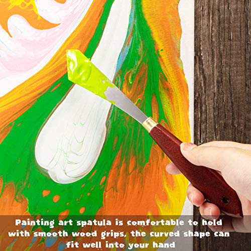 Painting Knife Set Painting Mixing Scraper Stainless Steel Palette Knife Painting Art Spatula with Wood Handle Art Painting Knife Tools for Oil Canvas Acrylic Painting (2)