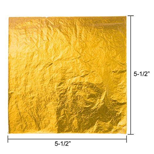 Paxcoo 300 Gold Leaf Sheets for Resin, Gold Foil Flakes Metallic Leaf for Resin Jewelry Making, Nail Art, Slime, and Gilding Crafts (Gold, Silver, Rose Gold Color 5.5 by 5.5 Inches)