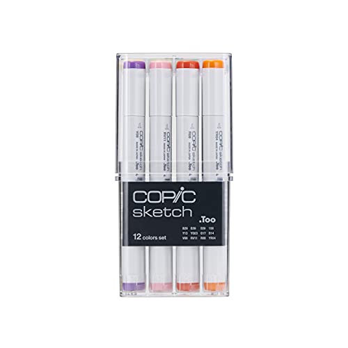 Copic Sketch, Alcohol-based Markers, 12pc Set, Basic