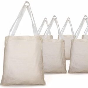 giftexpress 12 pack 12.75″h x 10.65″ w natural color canvas tote bag/ canvas craft bags/ canvas grocery bags (12 pack)