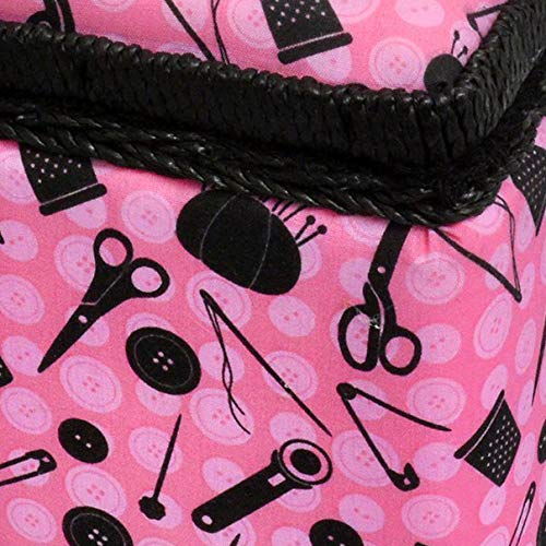 SINGER 07276 Sewing Basket with Sewing Kit Accessories, Pink & Black