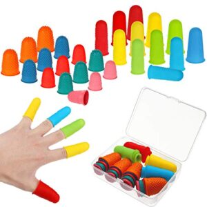 32 pieces rubber finger tips silicone hot glue finger protectors thimble finger cover finger pads with assorted sizes for counting collating writing sorting task hot glue sewing and sport supplies