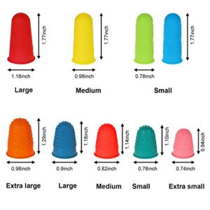 32 Pieces Rubber Finger Tips Silicone Hot Glue Finger Protectors Thimble Finger Cover Finger Pads with Assorted Sizes for Counting Collating Writing Sorting Task Hot Glue Sewing and Sport Supplies