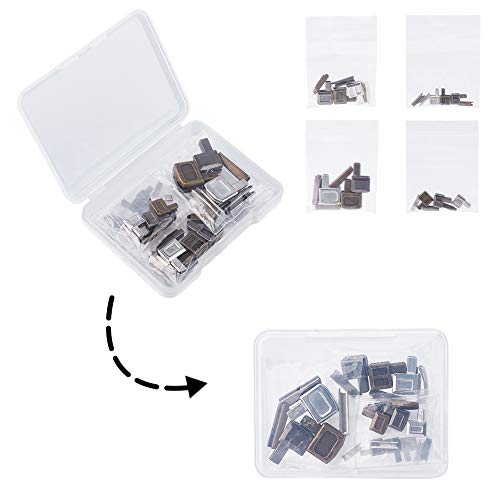 PH PandaHall 12 Sets Metal Zipper Latch Slider Retainer 3 Color #3#5#8#10 Insertion Pin Zipper Bottom Zipper Stopper for Metal Zipper Repair Zip Sewing Replacement DIY, 24pcs