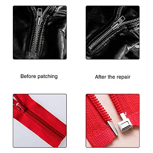 PH PandaHall 12 Sets Metal Zipper Latch Slider Retainer 3 Color #3#5#8#10 Insertion Pin Zipper Bottom Zipper Stopper for Metal Zipper Repair Zip Sewing Replacement DIY, 24pcs