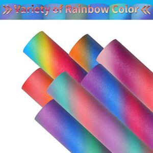 TransWonder Rainbow Permanent Vinyl for Cricut Machine Pattern Adhesive Vinyl – 7 Sheets Assorted Colors Pattern Permanent Vinyl for DIY Decals Gifts for Easter