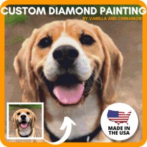 custom diamond painting kits for adults 5d diy – made in usa – personalized diamond art, customized diamond dotz kits, rhinestone painting , paint with diamonds, square drill(9.8 inch / 25 cm)