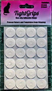 tightgrips non-slip grips for quilt templates – 48 pieces total – 24 large & 24 small