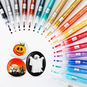 paint markers,acrylic paint pens for pumpkins painting canvas ceramic rocks wood plastic craft supplies,18 vibrant colors acrylic paint markers for graffiti christmas easter egg for adults or kids