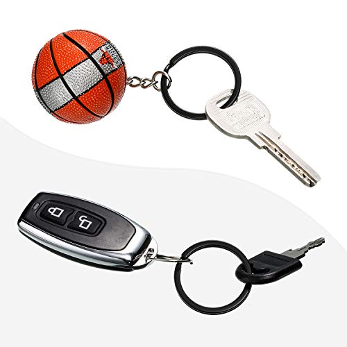 Round Flat Key Rings Key Chain Small Metal Split Ring for Home Car Keys Organization, 30 Pieces (Black, 3/4 Inch, 1 Inch and 1.25 Inch)