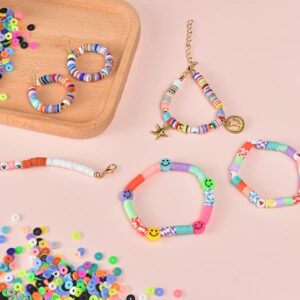 DASTRENDZ 6000+ Polymer Clay Beads Bracelet Making Kit Flat Round Clay Beads Heishe Beads for Jewelry Bracelets Necklace Making Kit Adult Kidz, Fun Craft Kit, Teen Girl Gifts Jewelry Making Kit