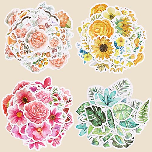 Knaid Flower Stickers Set (360 Pieces) Decorative Assorted Floral Sticker for Scrapbooking Planner Bullet Journals Supplies