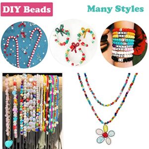 MontoSun Bead Bracelet Making Kit Pony Beads Polymer Clay Beads for Bracelets Making Charms Beads Flower Smiley Letter Beads for Jewelry Making DIY Art and Crafts Gifts for Girls age 4 5 6 7 8 9 10-12