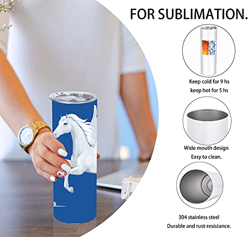 30 Oz Sublimation Skinny Tumbler Set, Stainless Steel Straight Skinny Travel Tumbler Bulk With Sublimation Shrink Wrap Films, Birthday Diy Gift For Women Friends Sisters, 4 Pack, White