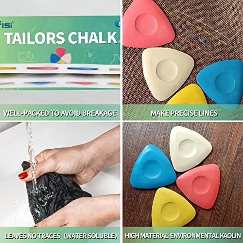 Aufisi Professional Tailors Chalk 8PCS, Triangle Sewing Chalk Fabric Markers - Sewing Notions & Accessories