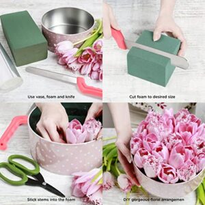 Pack of 6 Dry Floral Foam Blocks for Artificial Flower Arrangements, Styrofoam for Artificial Flowers & Crafts Supplies - with Craft Foam Block Cutting Knife, Styrofoam Blocks - 8.75"L x 4"W x 2.75"H