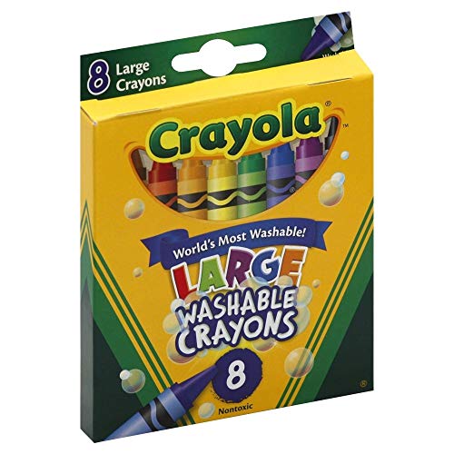 Crayola Washable Crayons, Large, 8 Colors - 2 Packs