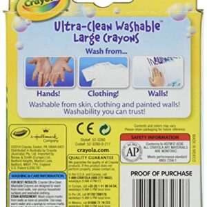 Crayola Washable Crayons, Large, 8 Colors - 2 Packs