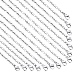 30 pack 18 inch necklace chain stainless steel link cable chain necklace with lobster clasps for diy jewelry making