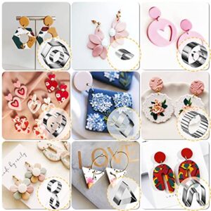 Polymer Clay Cutters for Earrings Making, 705 PCS Clay Cutters Set with 49 Shapes Stainless Steel Clay Cutter Tools, 640 PCS Jewelry Accessories, 16 Circle Shape Earring Cutters for Polymer Clay