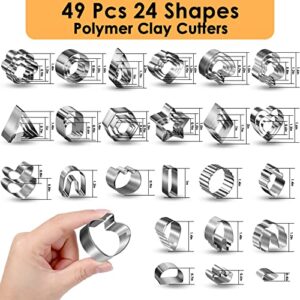 Polymer Clay Cutters for Earrings Making, 705 PCS Clay Cutters Set with 49 Shapes Stainless Steel Clay Cutter Tools, 640 PCS Jewelry Accessories, 16 Circle Shape Earring Cutters for Polymer Clay