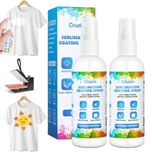 sublimation coating spray for cotton shirts, 2 x 100 ml sublimation spray glue for fabric polyester carton blanks tote bag, super print adhesion & quick dry waterproof high gloss finish