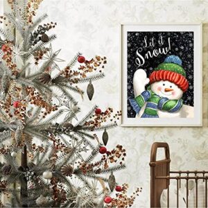 Christmas Diamond Painting Kits,Snowman Diamond Art Kit for Adults Full Round Drill,Paint with Diamond for Gift,Wall Decor