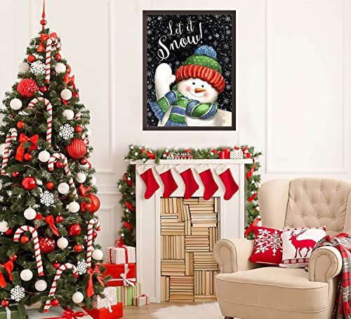 Christmas Diamond Painting Kits,Snowman Diamond Art Kit for Adults Full Round Drill,Paint with Diamond for Gift,Wall Decor