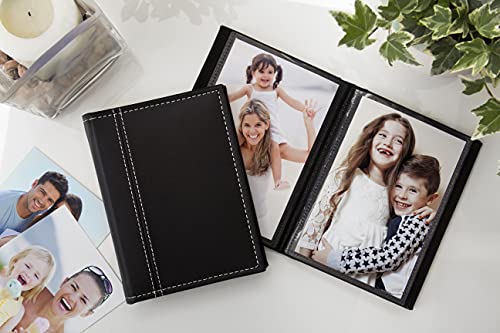 4x6 Black Photo Album w/White Stitching - Holds 24 Photos