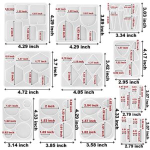 RESINWORLD Variety Size Earrings Molds for Resin, Stud Dangle Drop Earrings Resin Molds with Hole, Arch/Oval/Hexagon Silicone Molds for Keychain Charm Pendant Jewelry Making