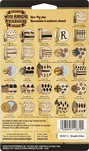 Plaid Wood Burning Tool Tip Set, Set of 26, Gold