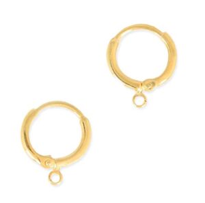 20pcs adabele hypoallergenic dangle tarnish resistant round earring hooks leverback huggies earwire 14mm (0.55 inch) long gold plated brass bf263-1