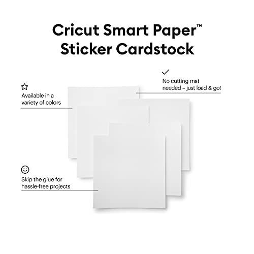 Cricut Smart Paper Sticker Cardstock - 10 Sheets - 13in x 13in - Adhesive Paper for Stickers - Compatible with Cricut Explore 3/Maker 3 - White